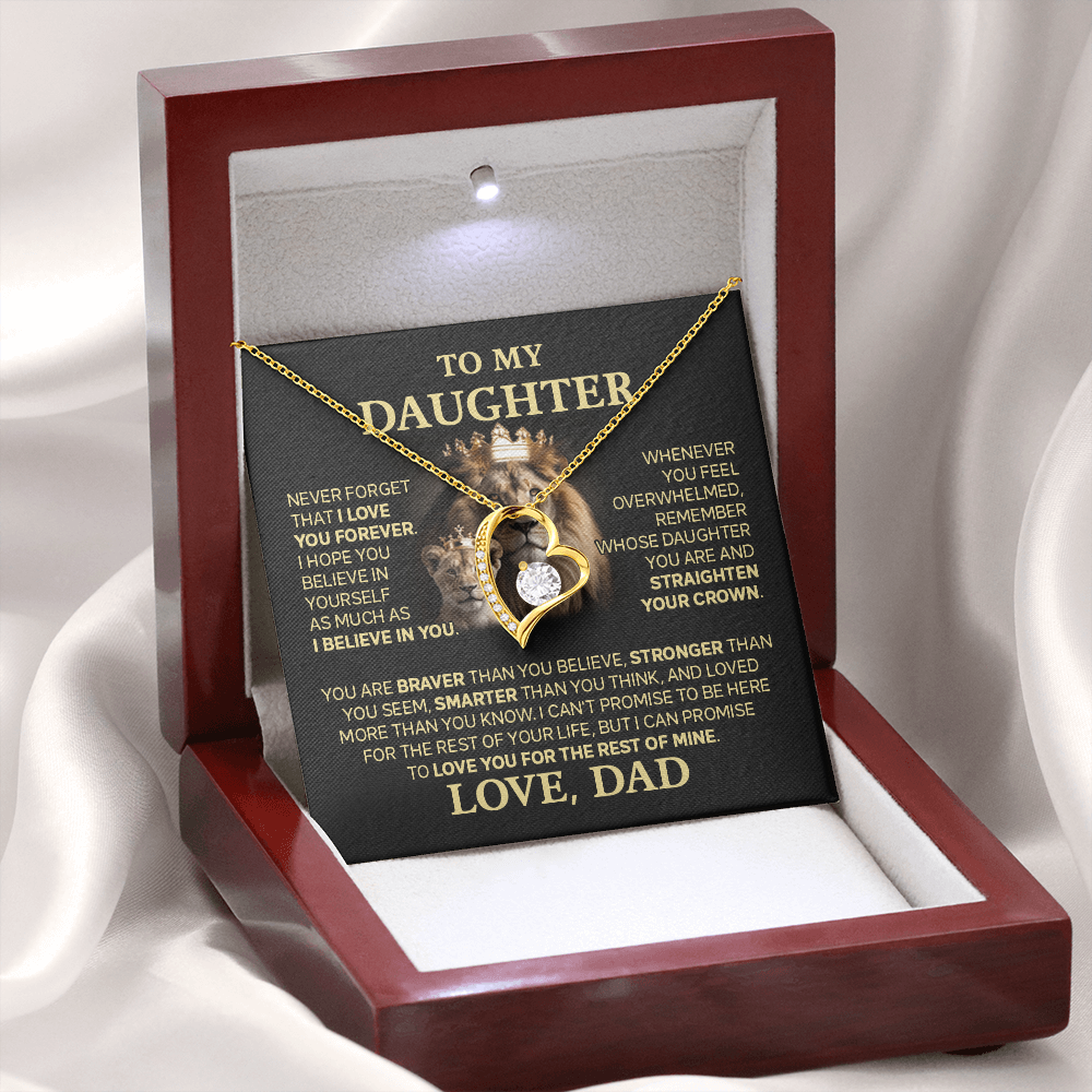 Amity Heart Necklace - Daughter Braver Stronger Smarter