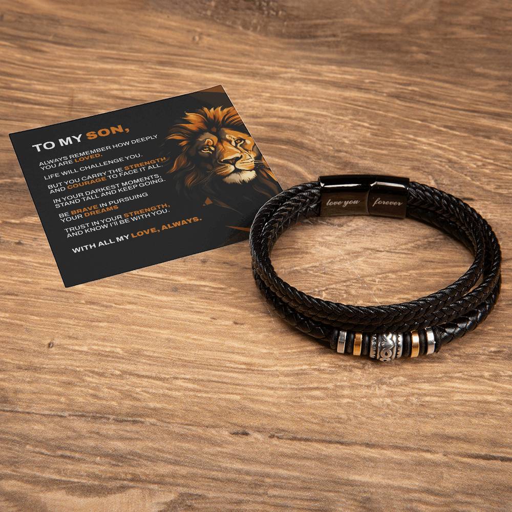 Amity Leather Bracelet - To My Brave Son