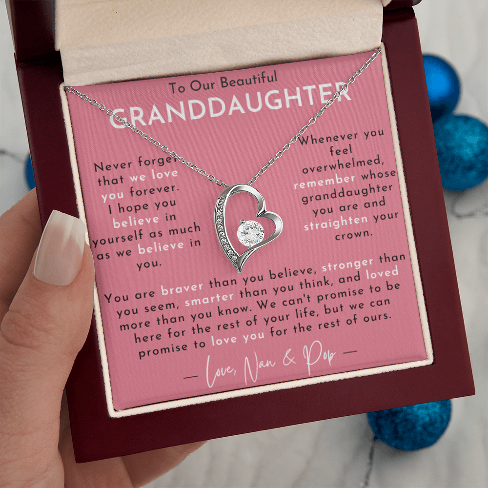Amity Heart Necklace - Granddaughter - Love Nan & Pop