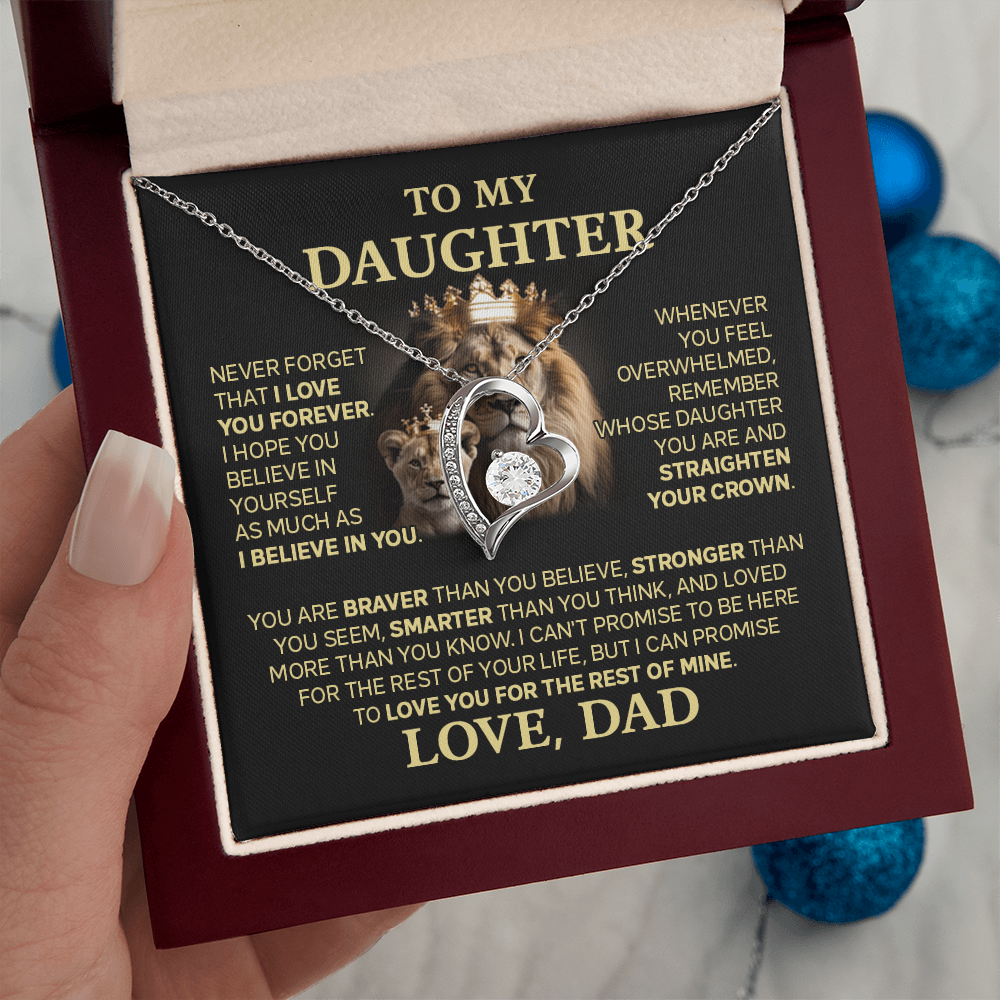 Amity Heart Necklace - Daughter Braver Stronger Smarter