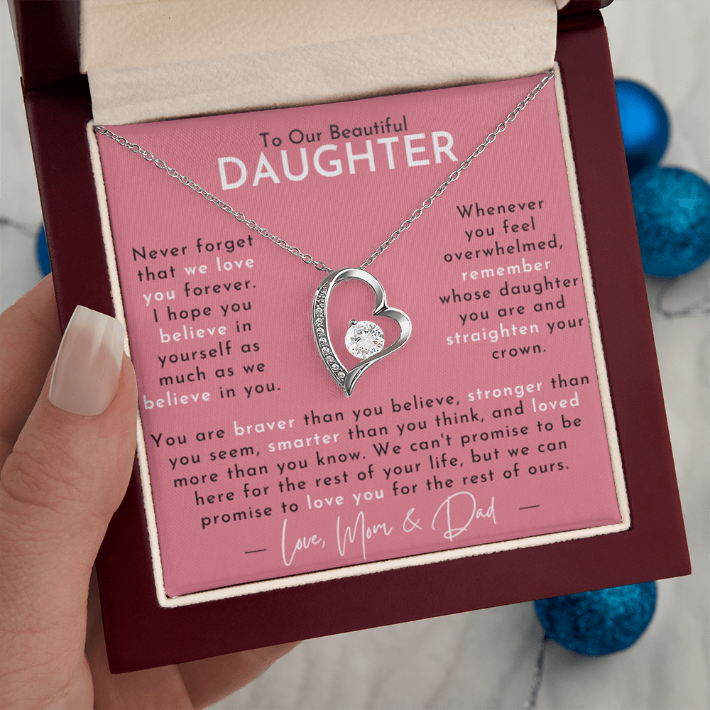 Amity Heart Necklace - Daughter - Love Mom & Dad