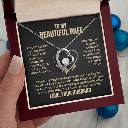 Amity Heart Necklace - Wife Can't Live Without You