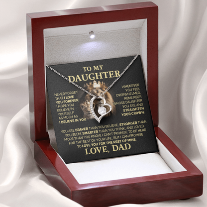 Amity Heart Necklace - Daughter Braver Stronger Smarter