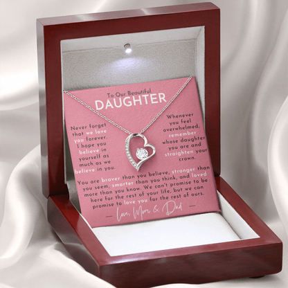 Amity Heart Necklace - Daughter - Love Mom & Dad