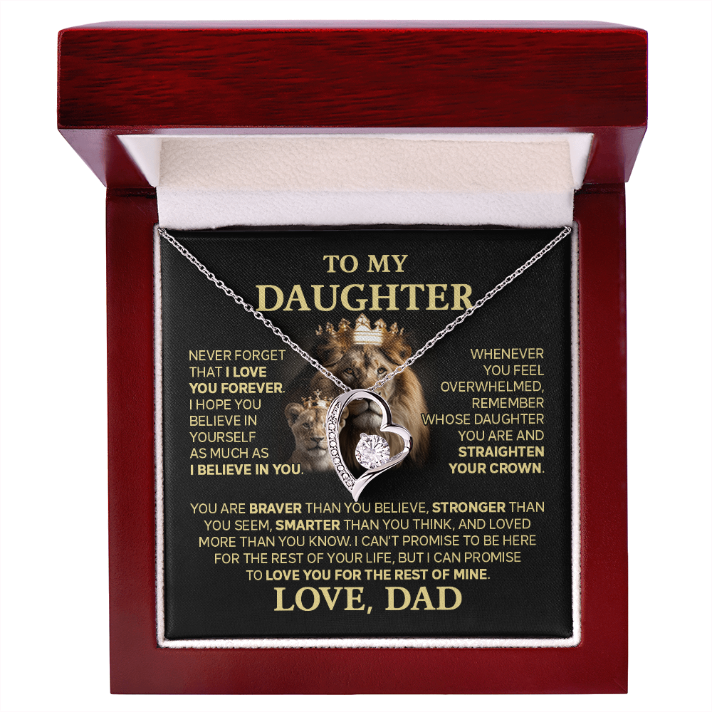 Amity Heart Necklace - Daughter Braver Stronger Smarter