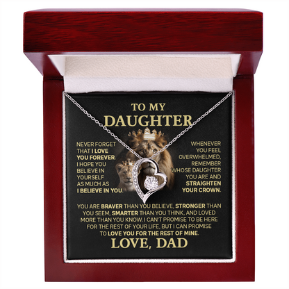Amity Heart Necklace - Daughter Braver Stronger Smarter