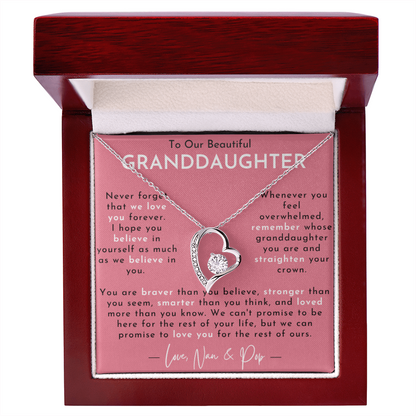 Amity Heart Necklace - Granddaughter - Love Nan & Pop