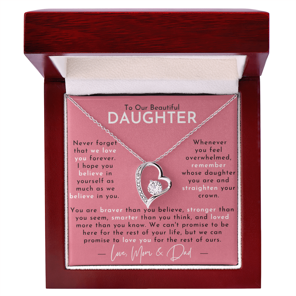 Amity Heart Necklace - Daughter - Love Mom & Dad
