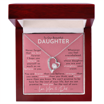 Amity Heart Necklace - Daughter - Love Mom & Dad