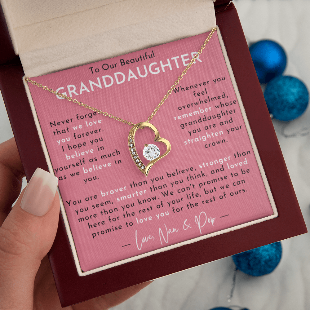 Amity Heart Necklace - Granddaughter - Love Nan & Pop