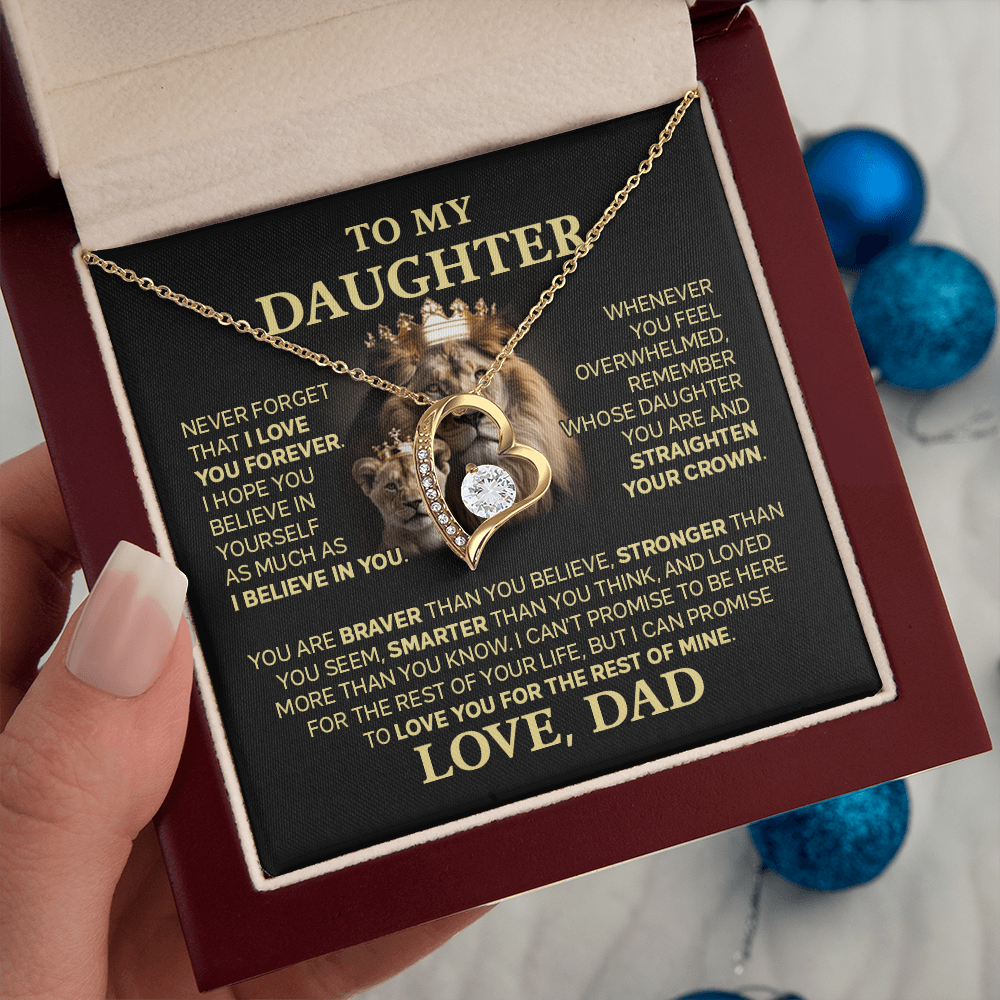 Amity Heart Necklace - Daughter Braver Stronger Smarter