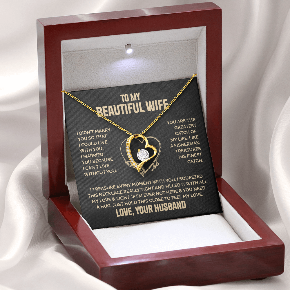 Amity Heart Necklace - Wife Can't Live Without You