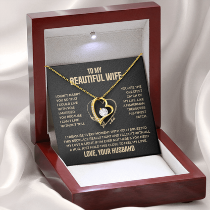 Amity Heart Necklace - Wife Can't Live Without You