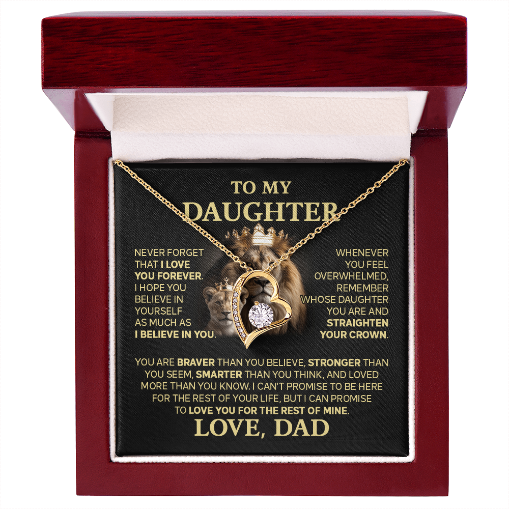 Amity Heart Necklace - Daughter Braver Stronger Smarter