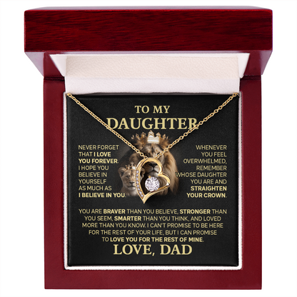 Amity Heart Necklace - Daughter Braver Stronger Smarter