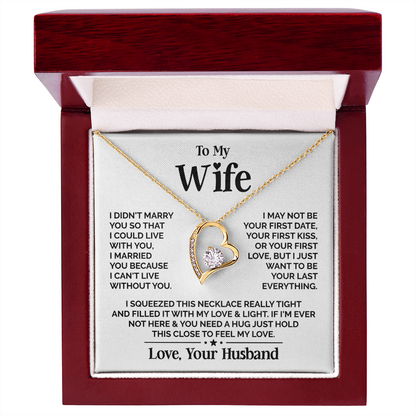 Amity Heart Necklace - Wife I Can't Live Without You