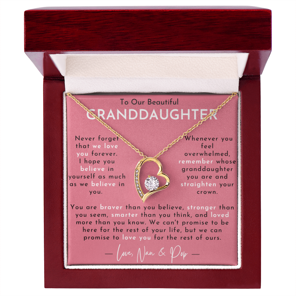 Amity Heart Necklace - Granddaughter - Love Nan & Pop
