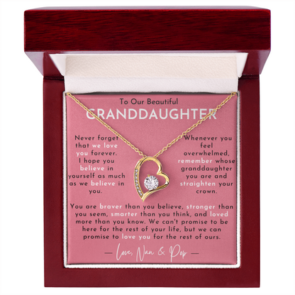 Amity Heart Necklace - Granddaughter - Love Nan & Pop