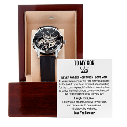 Amity Silver Watch - Son Laugh, Love, Live