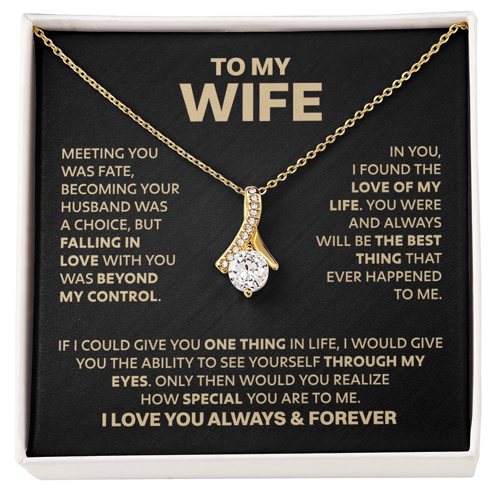 Amity Ribbon Necklace - Wife Love of My Life