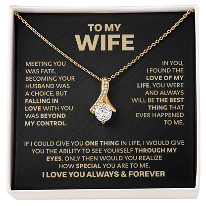 Amity Ribbon Necklace - Wife Love of My Life