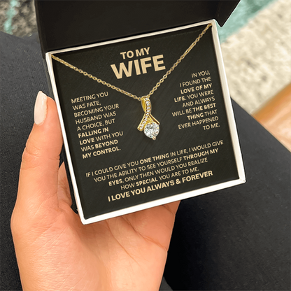 Amity Ribbon Necklace - Wife Love of My Life