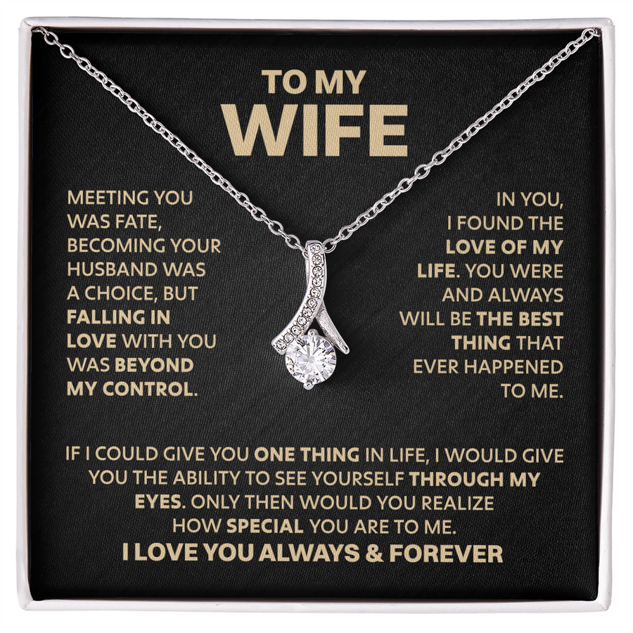 Amity Ribbon Necklace - Wife Love of My Life