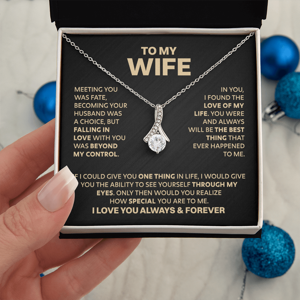Amity Ribbon Necklace - Wife Love of My Life