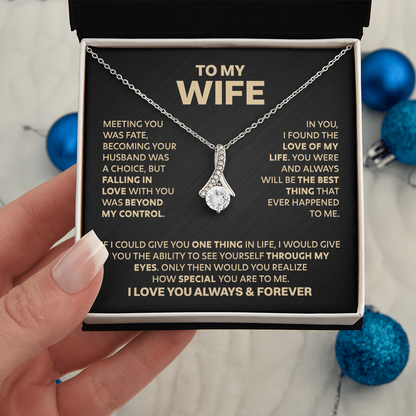 Amity Ribbon Necklace - Wife Love of My Life