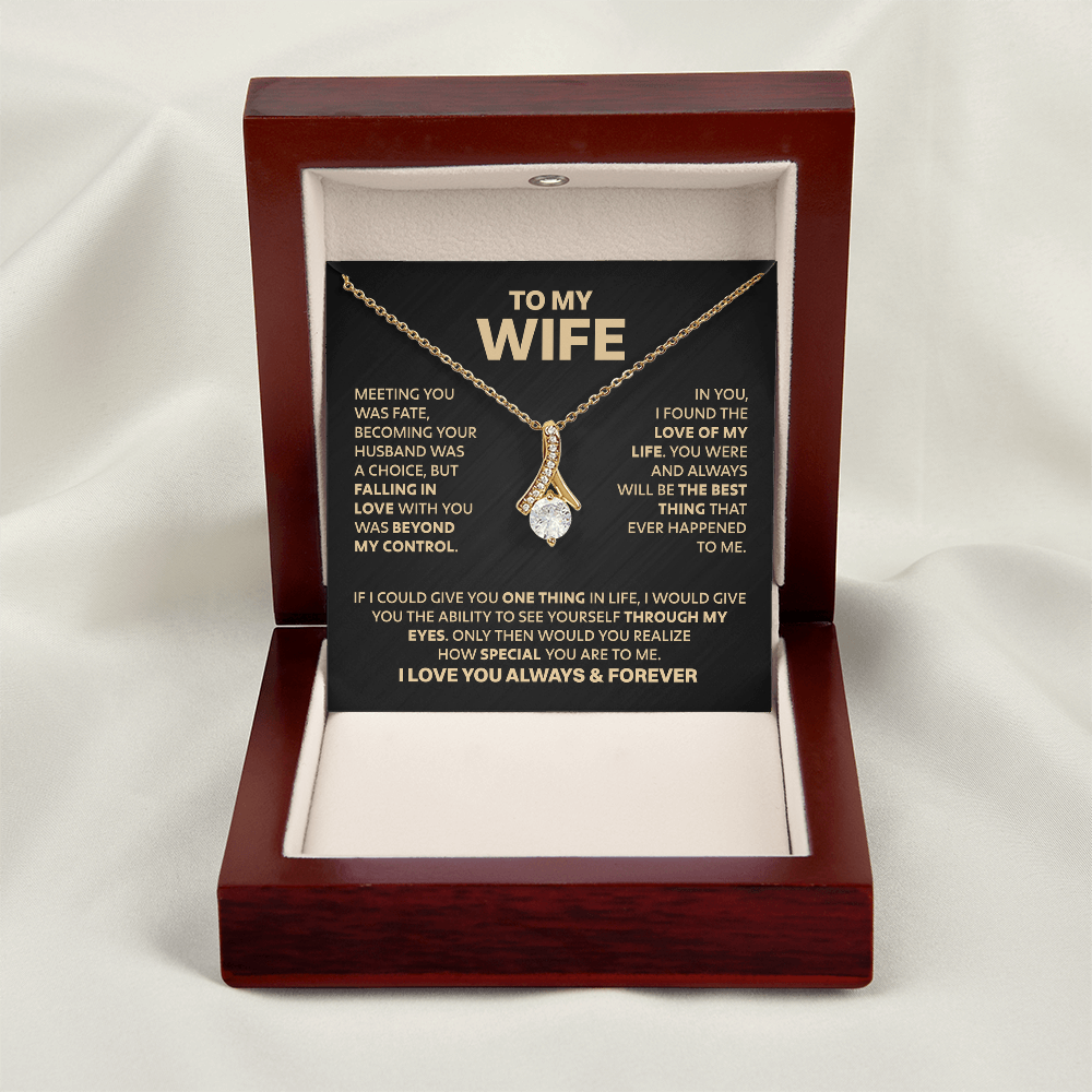 Amity Ribbon Necklace - Wife Love of My Life
