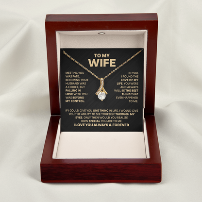 Amity Ribbon Necklace - Wife Love of My Life