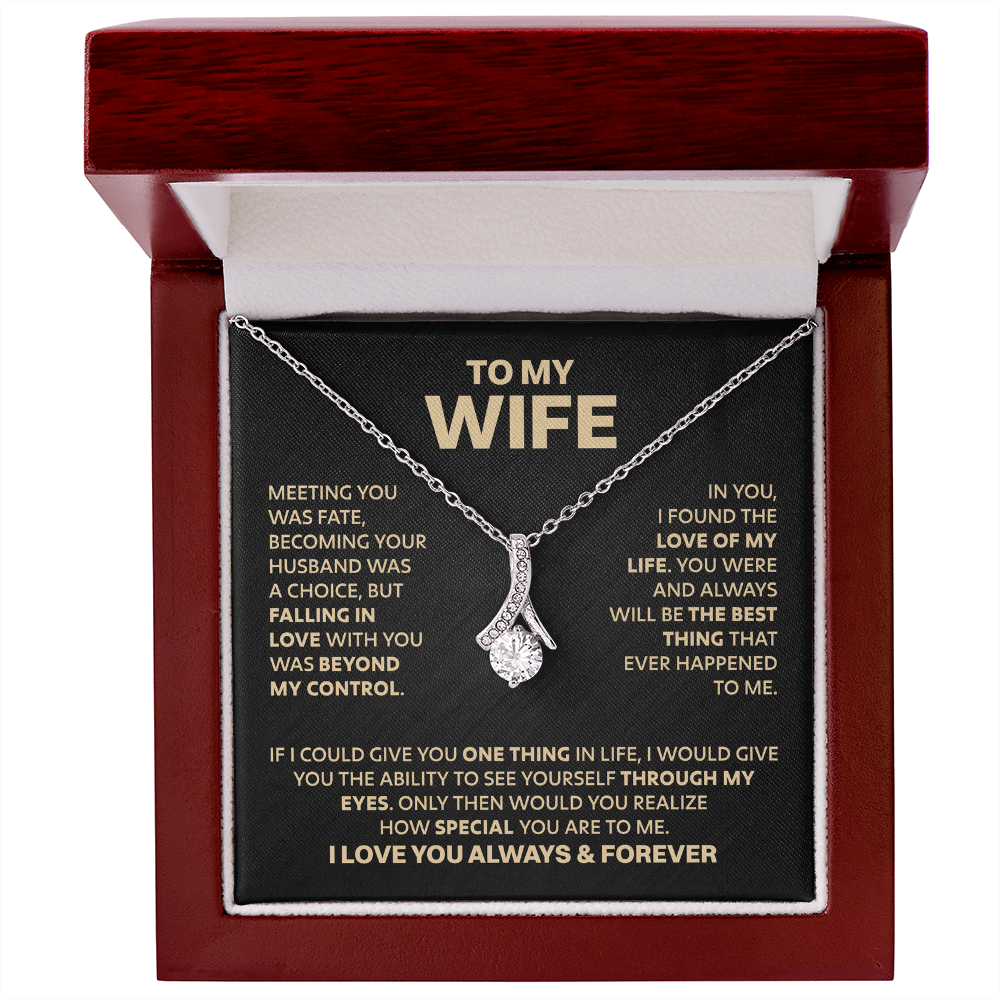 Amity Ribbon Necklace - Wife Love of My Life