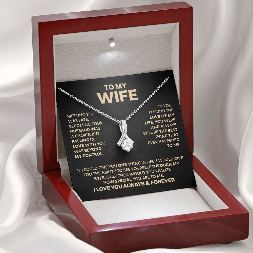 Amity Ribbon Necklace - Wife Love of My Life