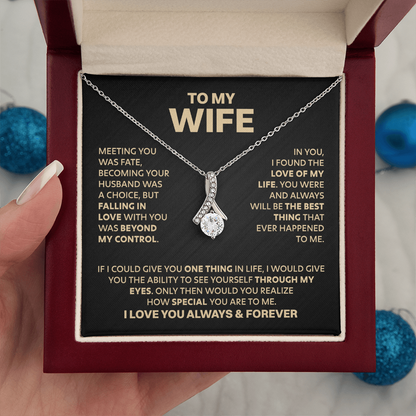 Amity Ribbon Necklace - Wife Love of My Life