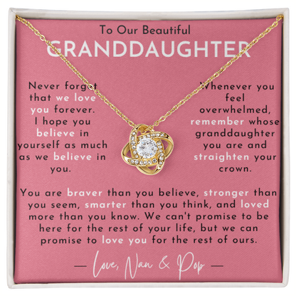 Amity Knot Necklace - Granddaughter - Love Nan & Pop