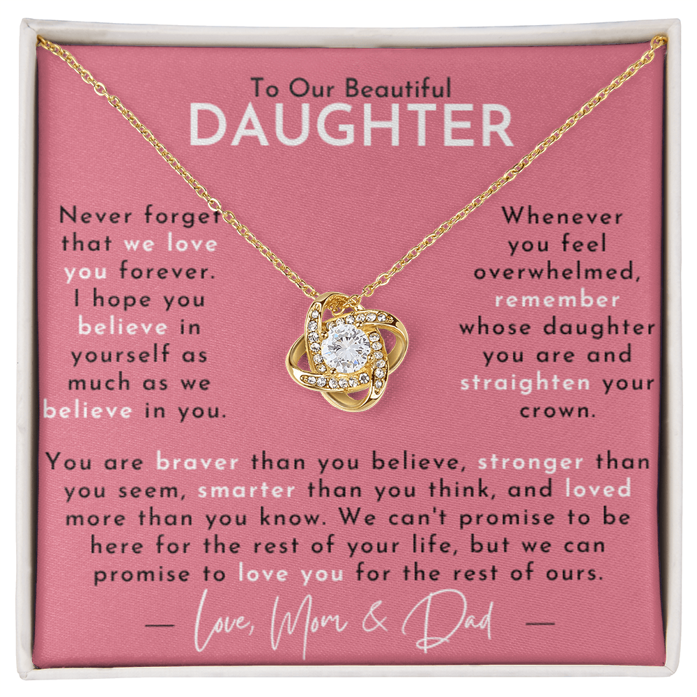 Amity Knot Necklace - Daughter - Love Mom & Dad
