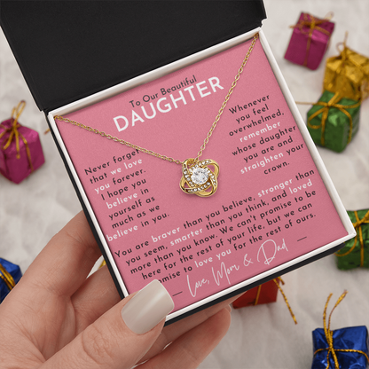 Amity Knot Necklace - Daughter - Love Mom & Dad