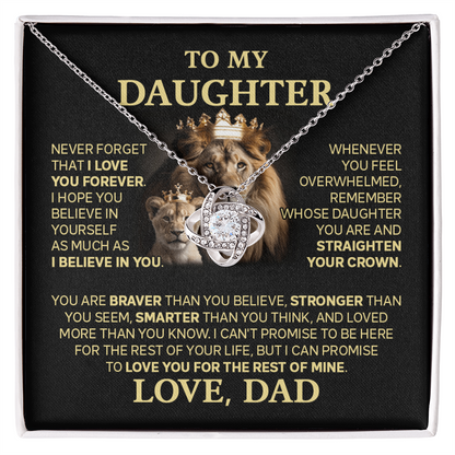 Amity Knot Necklace - Daughter Braver Stronger Smarter