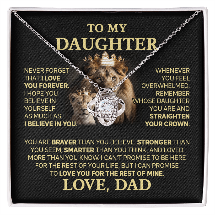 Amity Knot Necklace - Daughter Braver Stronger Smarter