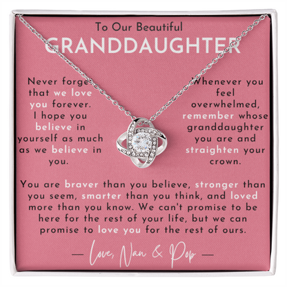 Amity Knot Necklace - Granddaughter - Love Nan & Pop