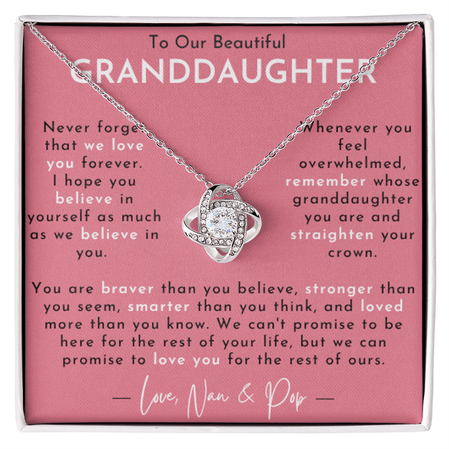 Amity Knot Necklace - Granddaughter - Love Nan & Pop