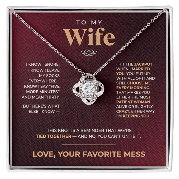 Amity Knot Necklace - Wife I Hit The Jackpot
