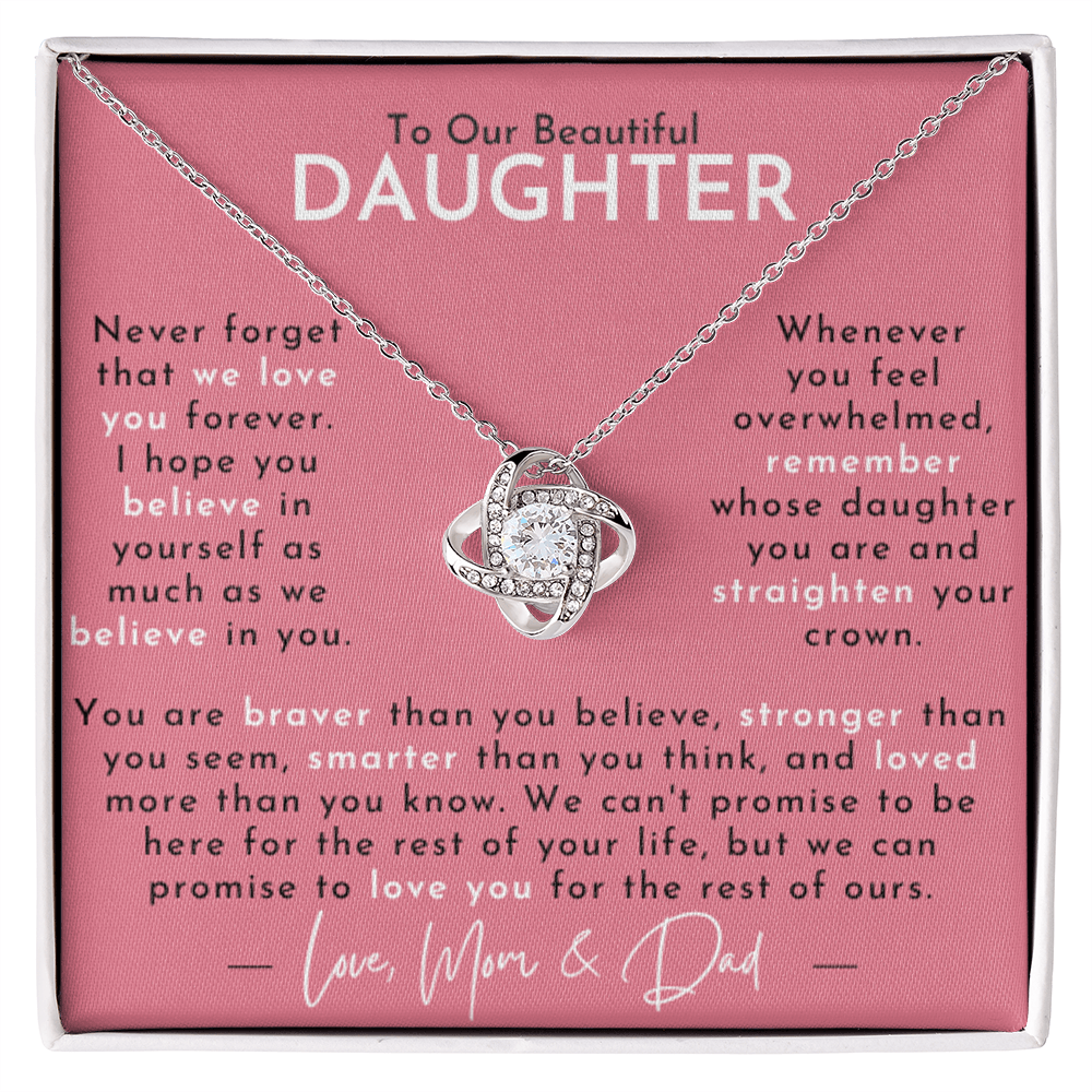 Amity Knot Necklace - Daughter - Love Mom & Dad
