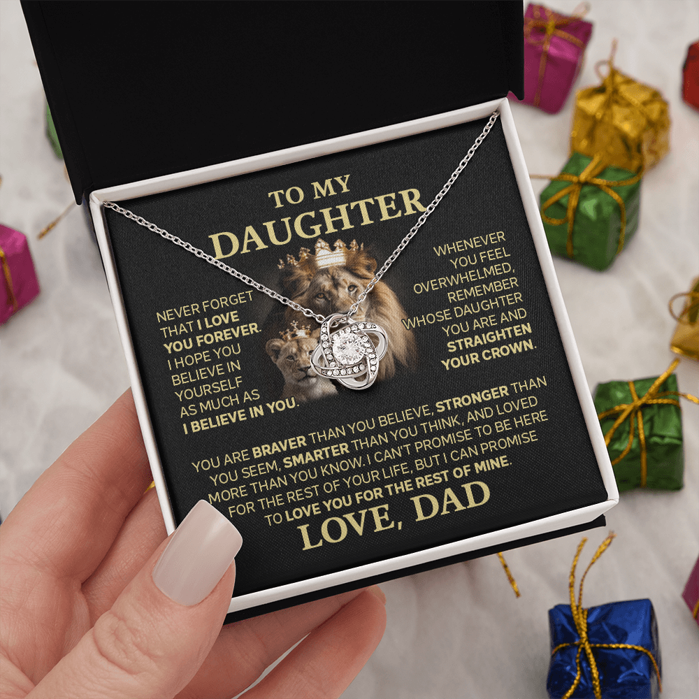 Amity Knot Necklace - Daughter Braver Stronger Smarter