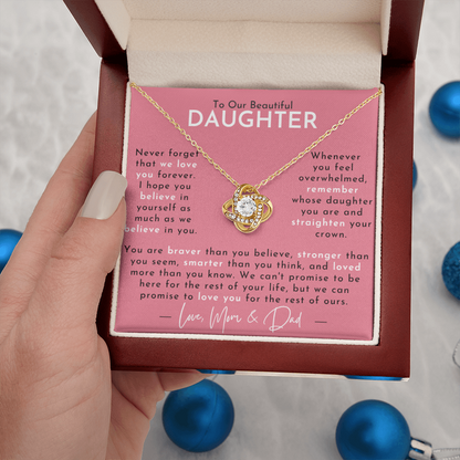 Amity Knot Necklace - Daughter - Love Mom & Dad