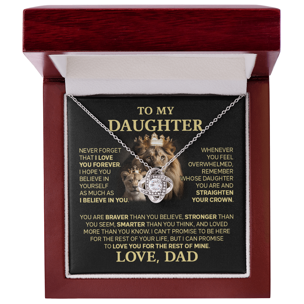Amity Knot Necklace - Daughter Braver Stronger Smarter