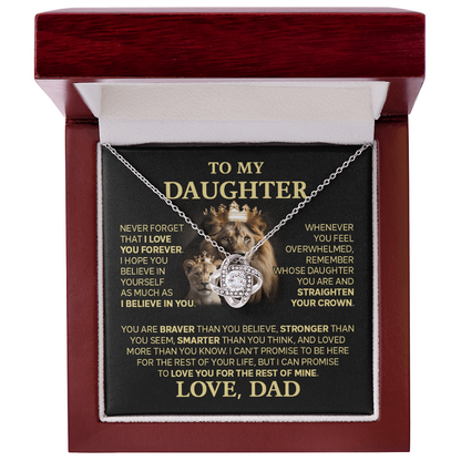 Amity Knot Necklace - Daughter Braver Stronger Smarter