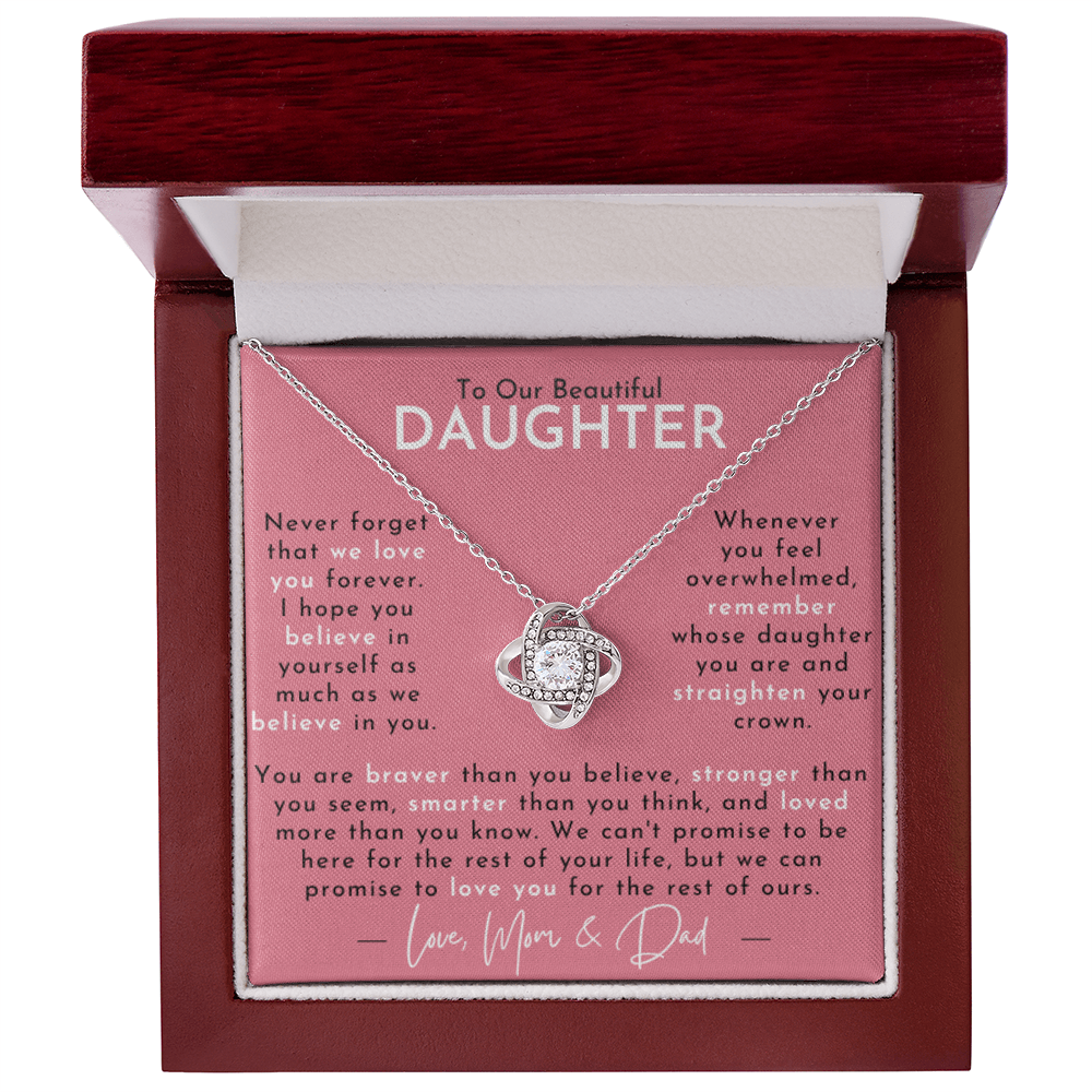 Amity Knot Necklace - Daughter - Love Mom & Dad