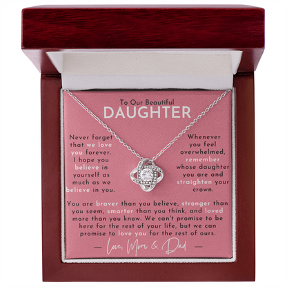 Amity Knot Necklace - Daughter - Love Mom & Dad