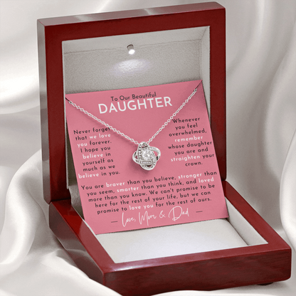 Amity Knot Necklace - Daughter - Love Mom & Dad